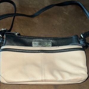 Two-Tone Leather Shoulder Bag